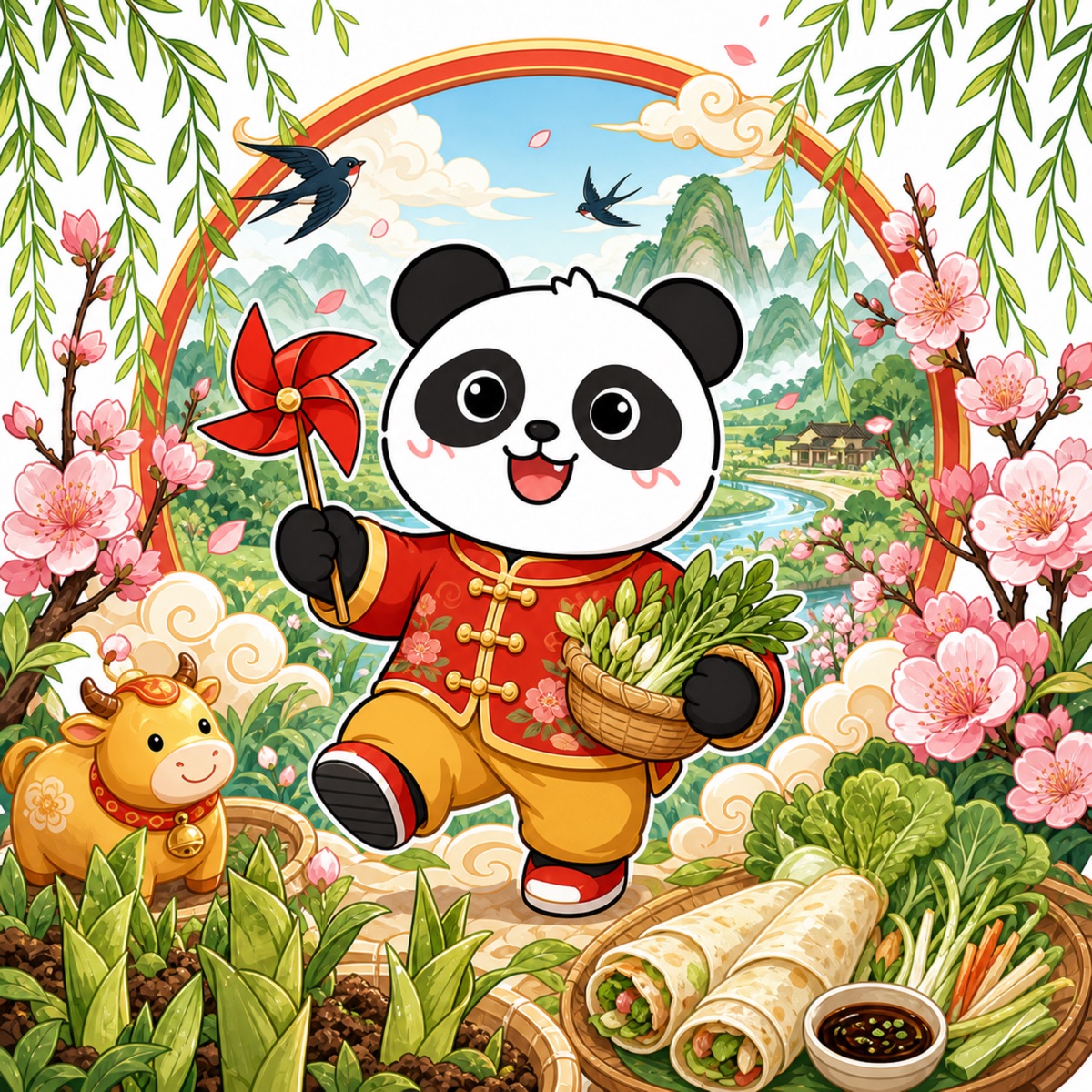 熊猫俊宇二十四节气作品《立春》