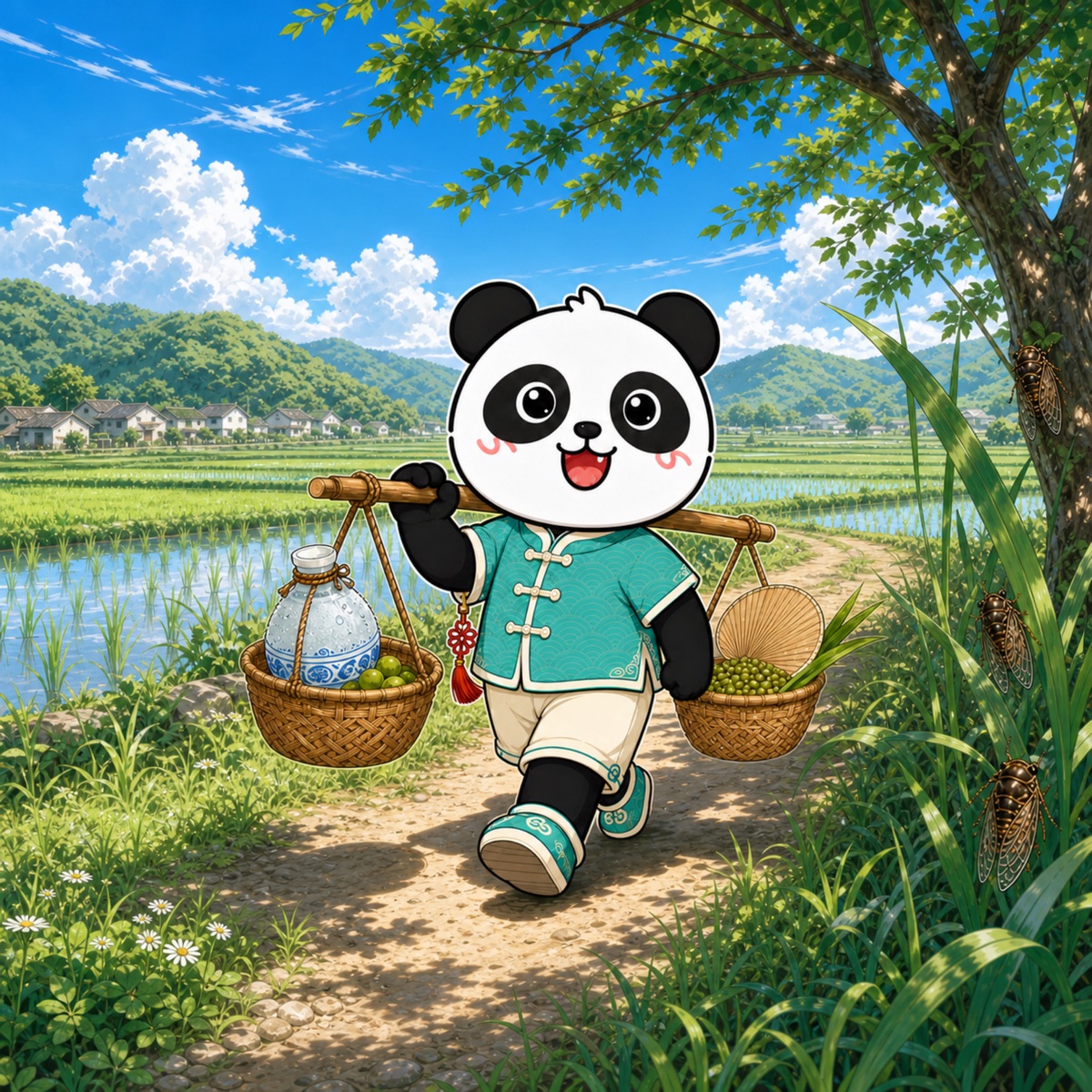熊猫俊宇二十四节气作品《小暑》