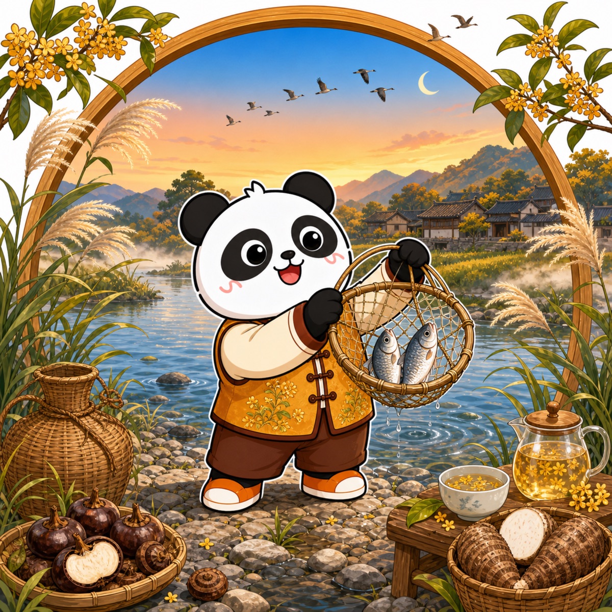 熊猫俊宇二十四节气作品《处暑》