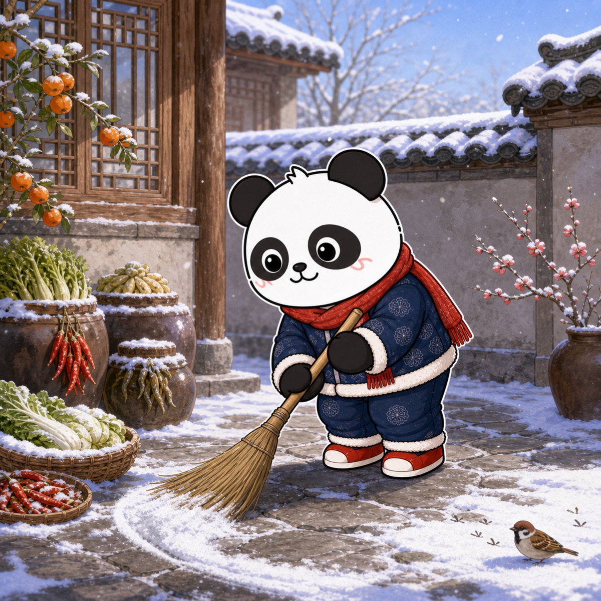 熊猫俊宇二十四节气作品《小雪》