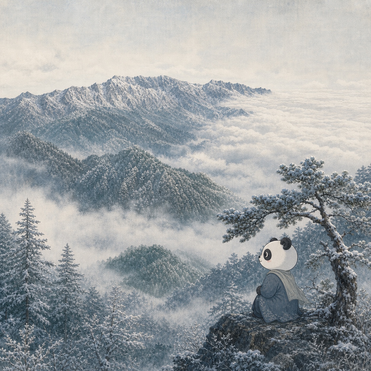 四川雪山系列作品《西岭雪山》